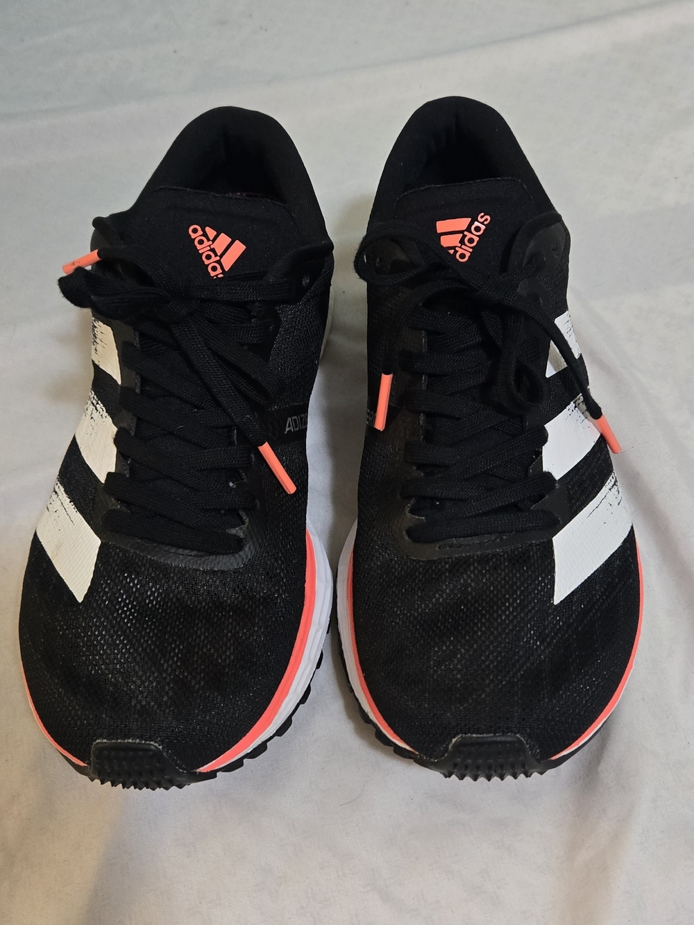 Adidas Adizer0 Adios 5 Black & White With Coral Accent Women's Athletic Shoes